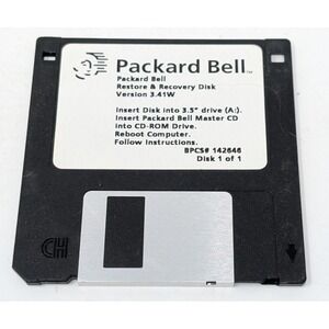 Packard Bell Restore And Recovery Disk 3.41W Untested Vintage 1990s